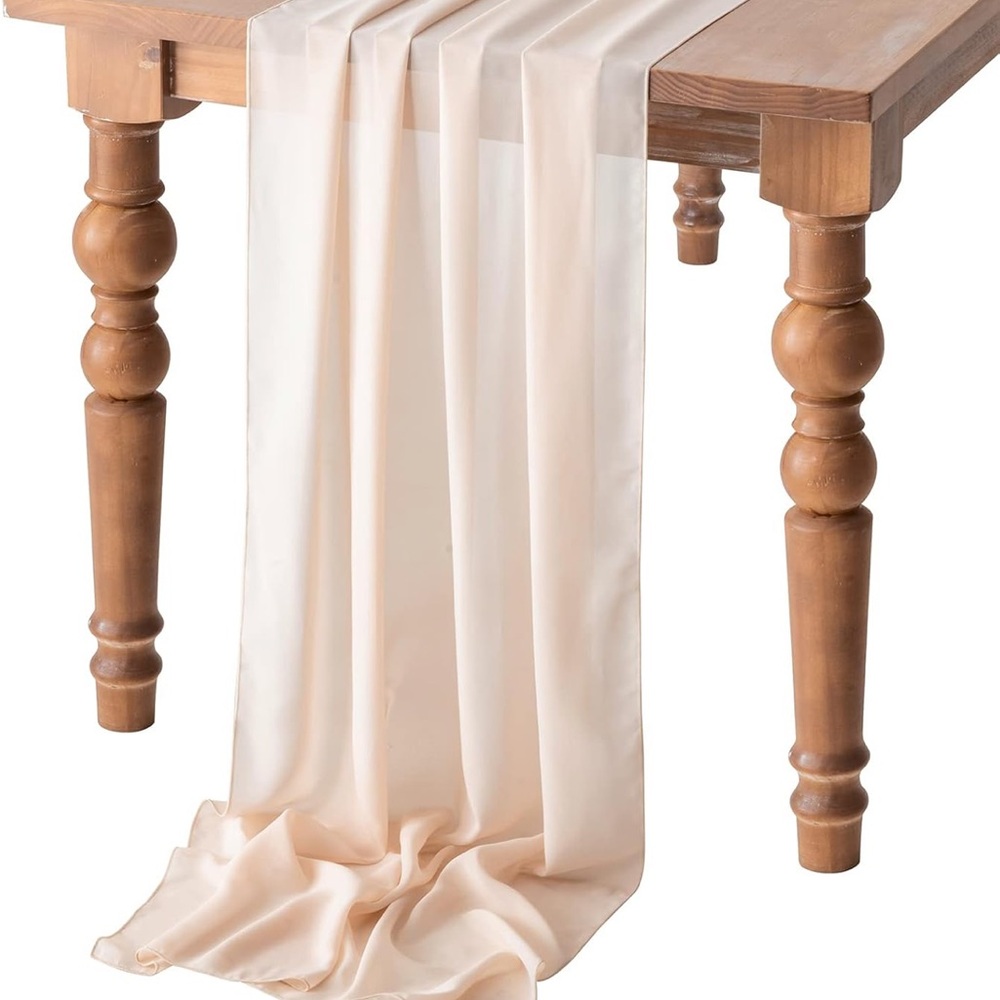 Elegant Champagne Table Runner